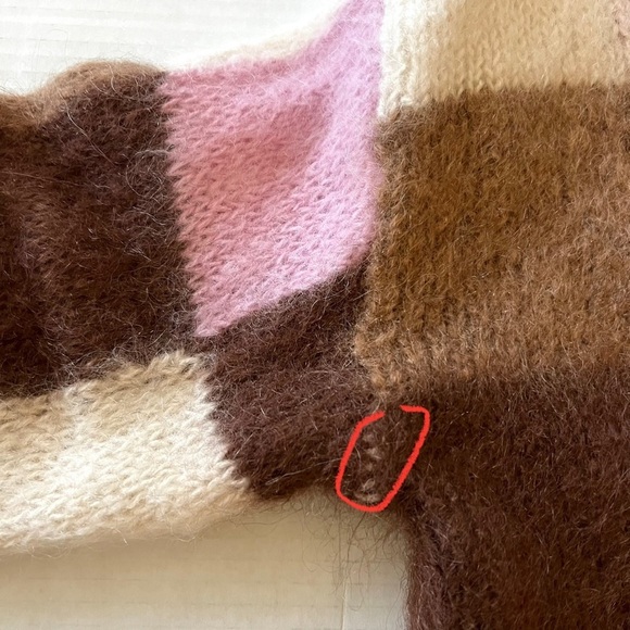 & Other Stories Mohair Wool Checkered Fuzzy Knit Sweater Scandi Small - Picture 11 of 16